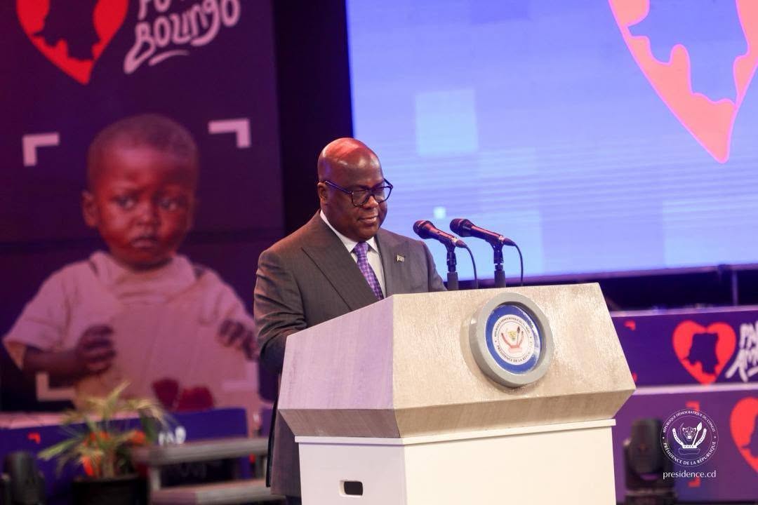 Ceremonie de lancement officielle par le Président de la République SEM Felix Antoine Tshisekedi Tshilombo, de la Campagne de solidarité nationale, Initiative du Ministère des Affaires sociales, Actions Humanitaires et Solidarité Nationale.